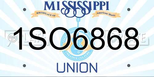 1SO6868 Mississippi License Plate