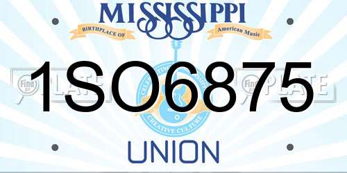 1SO6875 Mississippi License Plate