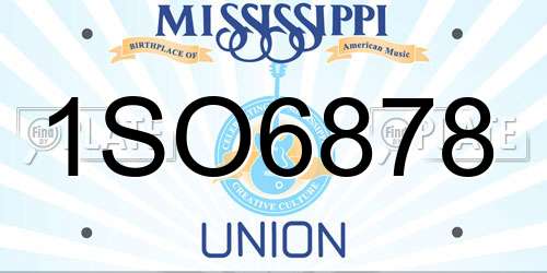 1SO6878 Mississippi License Plate