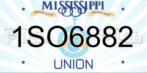 1SO6882 Mississippi License Plate