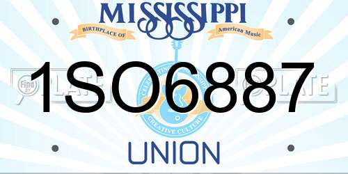1SO6887 Mississippi License Plate