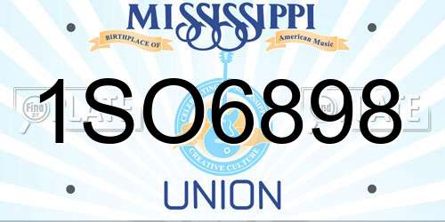 1SO6898 Mississippi License Plate