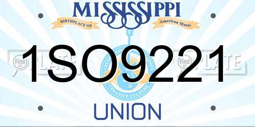 1SO9221 Mississippi License Plate
