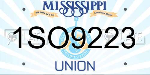 1SO9223 Mississippi License Plate