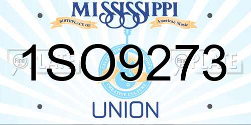 1SO9273 Mississippi License Plate