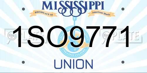 1SO9771 Mississippi License Plate