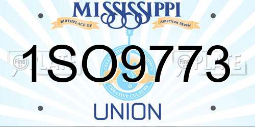 1SO9773 Mississippi License Plate