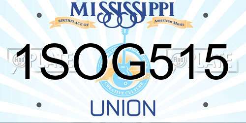 1SOG515 Mississippi License Plate