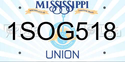 1SOG518 Mississippi License Plate