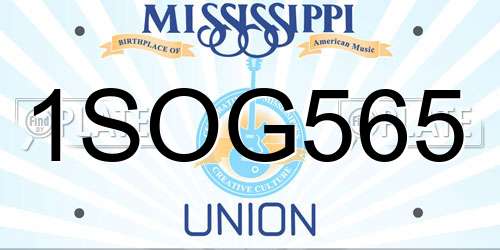 1SOG565 Mississippi License Plate