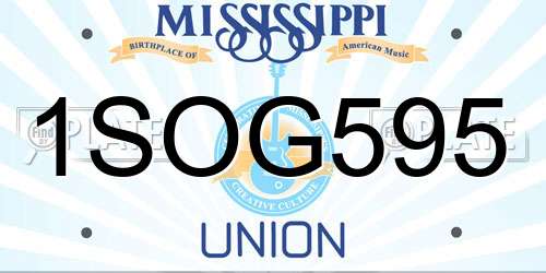 1SOG595 Mississippi License Plate