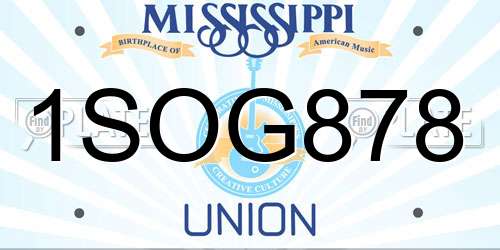 1SOG878 Mississippi License Plate