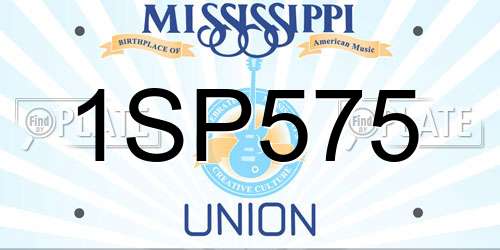 1SP575 Mississippi License Plate
