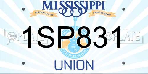 1SP831 Mississippi License Plate