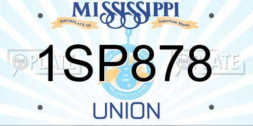 1SP878 Mississippi License Plate