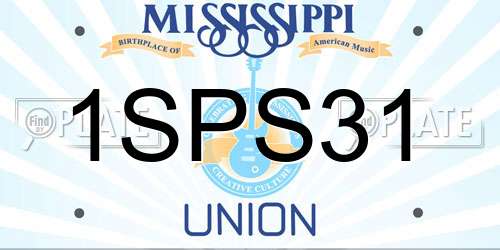 1SPS31 Mississippi License Plate