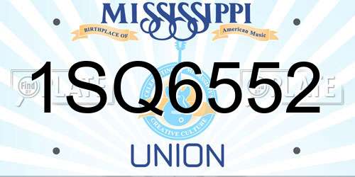 1SQ6552 Mississippi License Plate