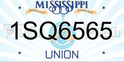 1SQ6565 Mississippi License Plate