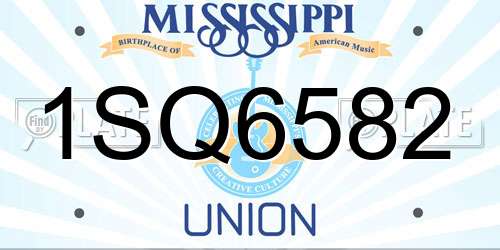 1SQ6582 Mississippi License Plate
