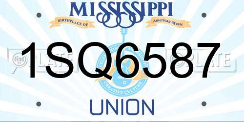 1SQ6587 Mississippi License Plate