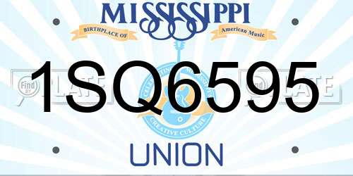 1SQ6595 Mississippi License Plate