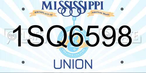 1SQ6598 Mississippi License Plate