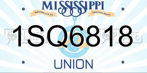 1SQ6818 Mississippi License Plate