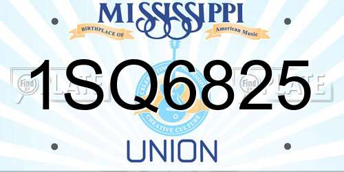 1SQ6825 Mississippi License Plate
