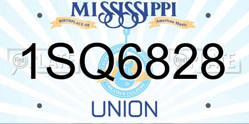1SQ6828 Mississippi License Plate