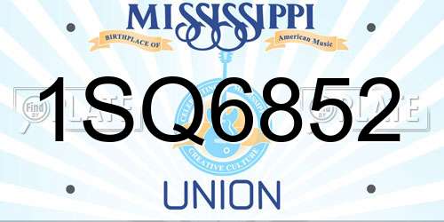 1SQ6852 Mississippi License Plate