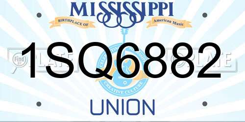 1SQ6882 Mississippi License Plate