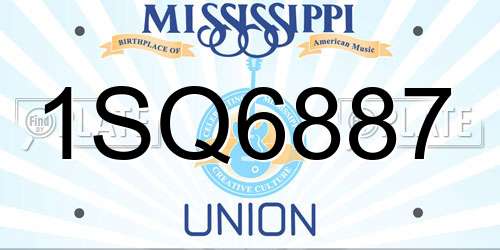 1SQ6887 Mississippi License Plate