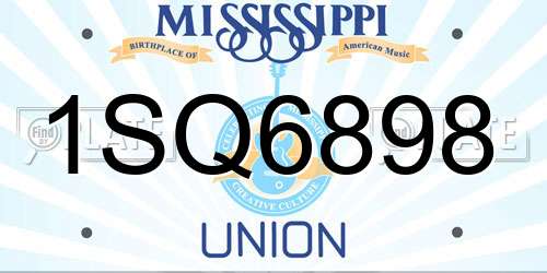 1SQ6898 Mississippi License Plate