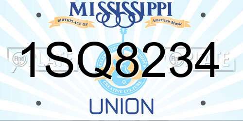 1SQ8234 Mississippi License Plate
