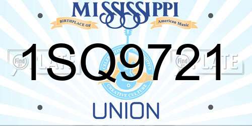 1SQ9721 Mississippi License Plate