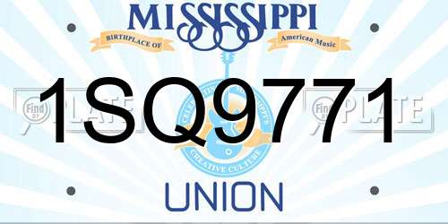 1SQ9771 Mississippi License Plate