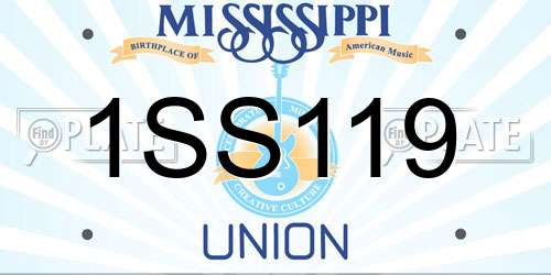 1SS119 Mississippi License Plate