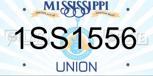 1SS1556 Mississippi License Plate