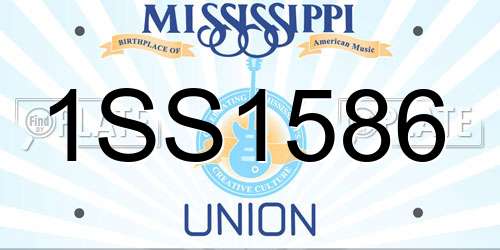 1SS1586 Mississippi License Plate