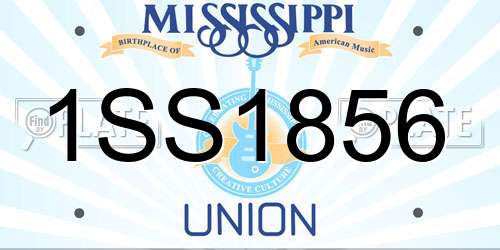 1SS1856 Mississippi License Plate