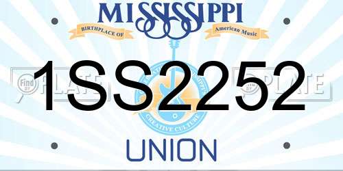 1SS2252 Mississippi License Plate