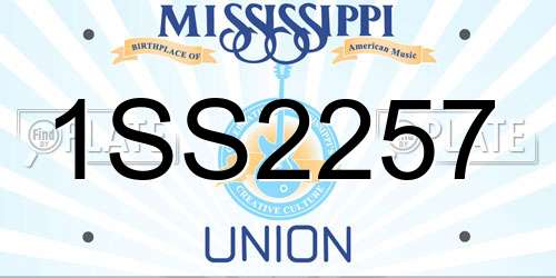 1SS2257 Mississippi License Plate