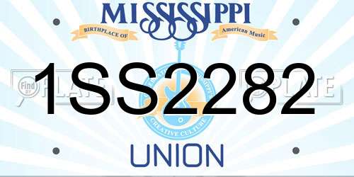 1SS2282 Mississippi License Plate