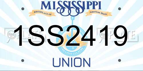 1SS2419 Mississippi License Plate