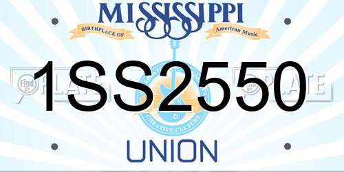 1SS2550 Mississippi License Plate