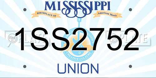 1SS2752 Mississippi License Plate