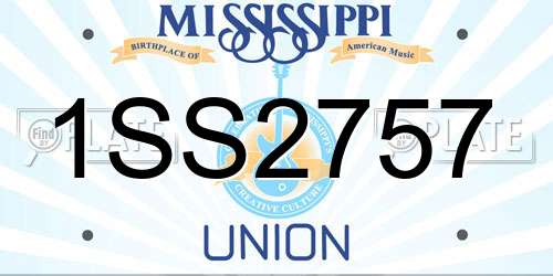 1SS2757 Mississippi License Plate