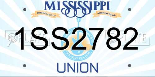 1SS2782 Mississippi License Plate