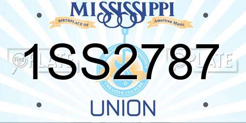 1SS2787 Mississippi License Plate