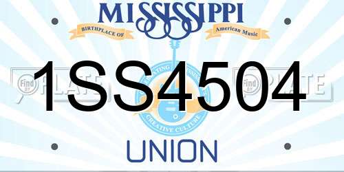 1SS4504 Mississippi License Plate